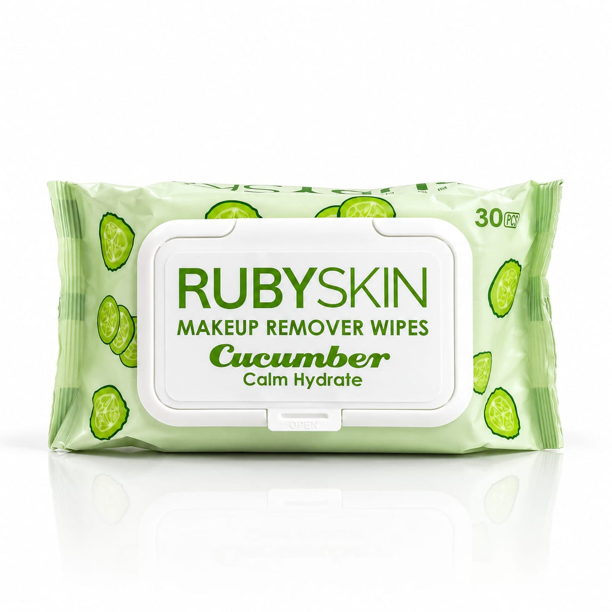 RubySkin Cucumber Makeup Remover Wipes, 30 Pieces