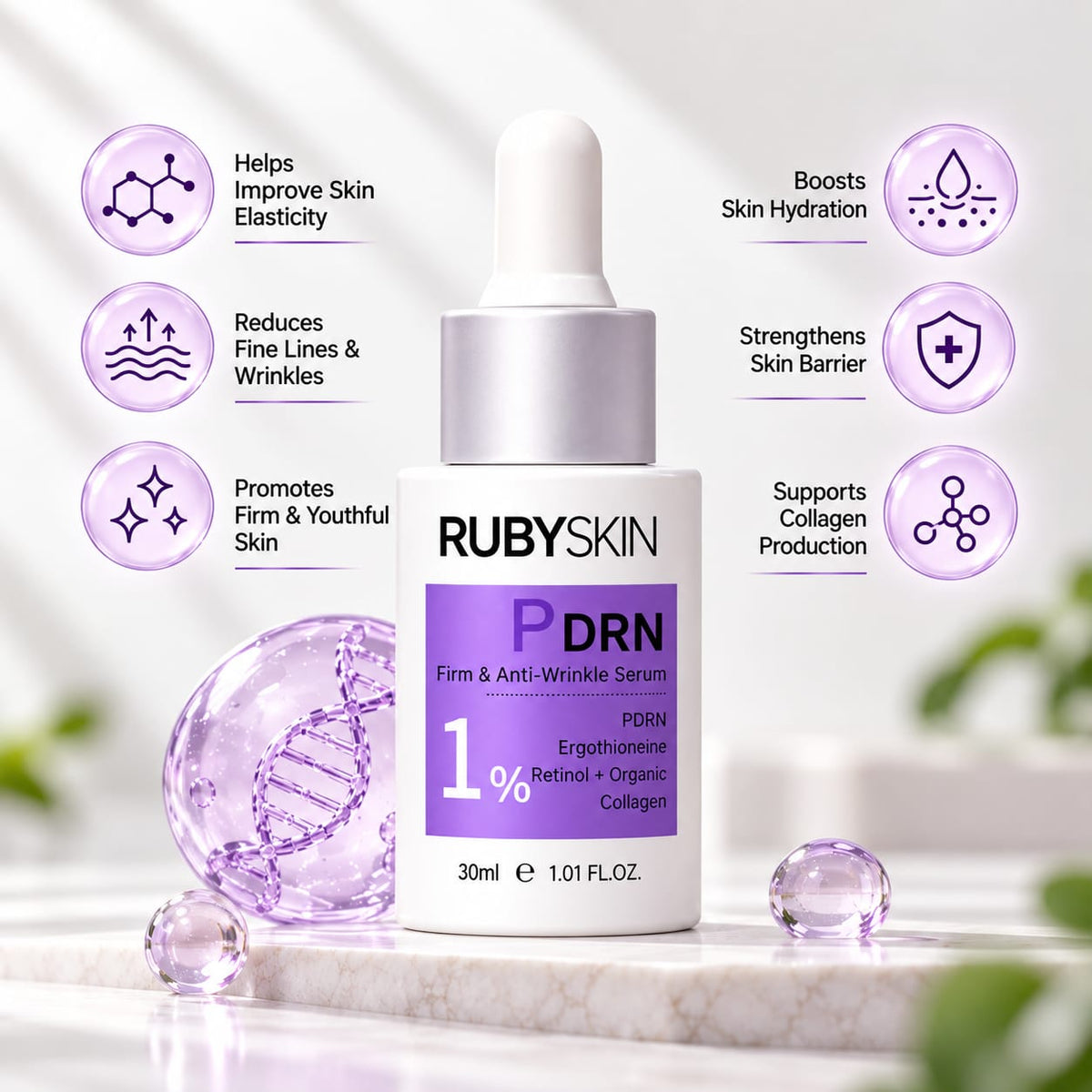RubySkin PDRN Retinol Anti Wrinkle Serum 30ml