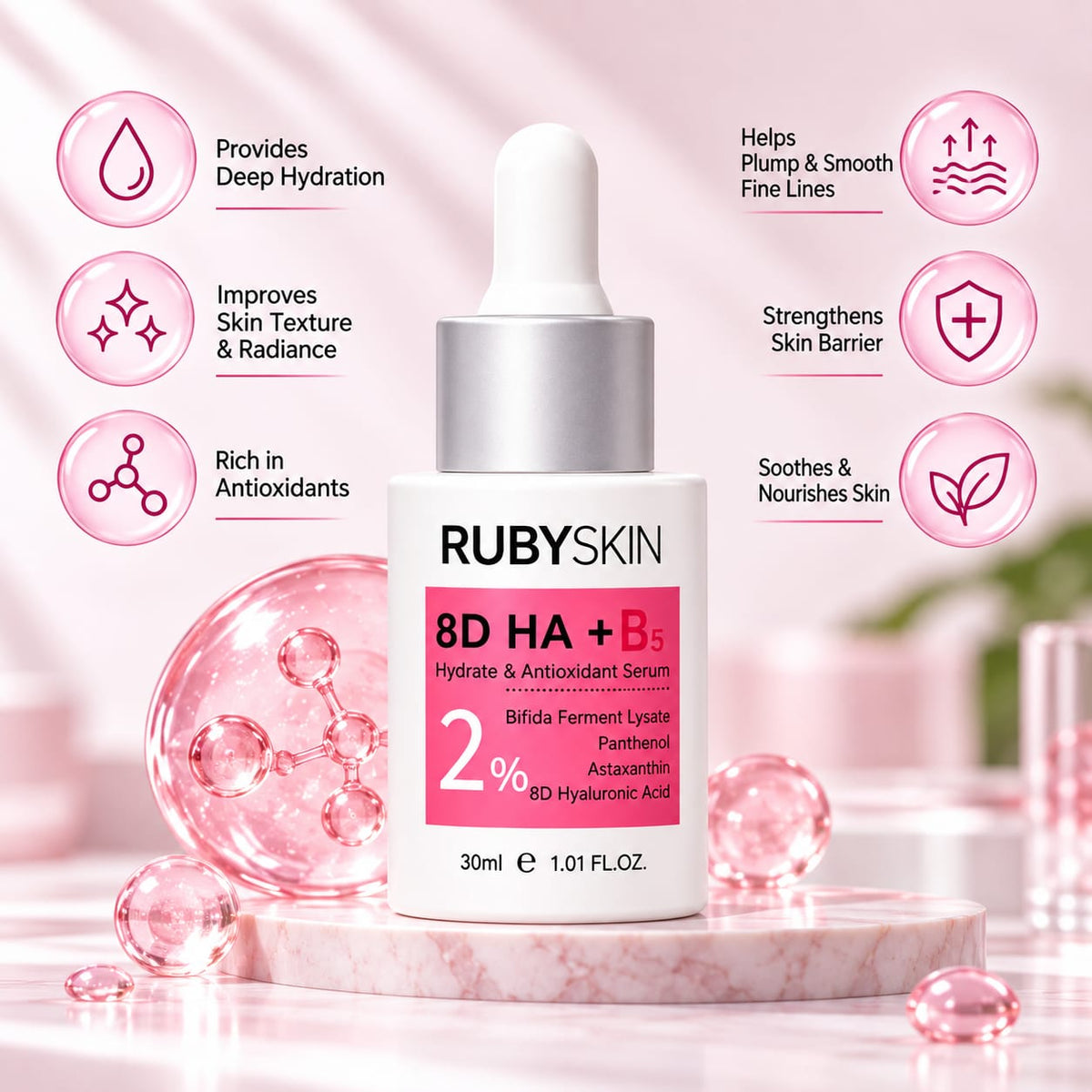 RubySkin 8D Hyaluronic Acid B5 Serum 30ml