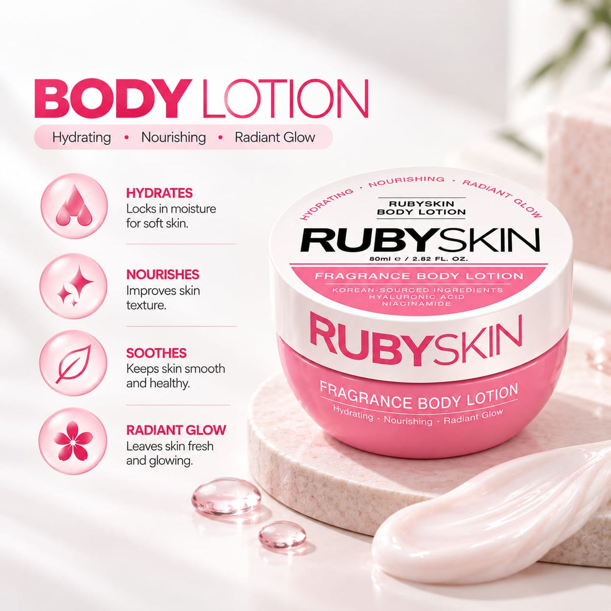 RubySkin Hydrating Fragrance Body Lotion 80ml
