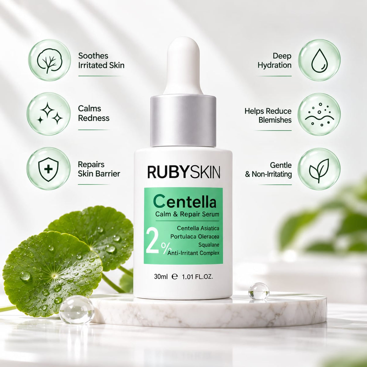 RubySkin Centella Calm and Repair Serum 30ml