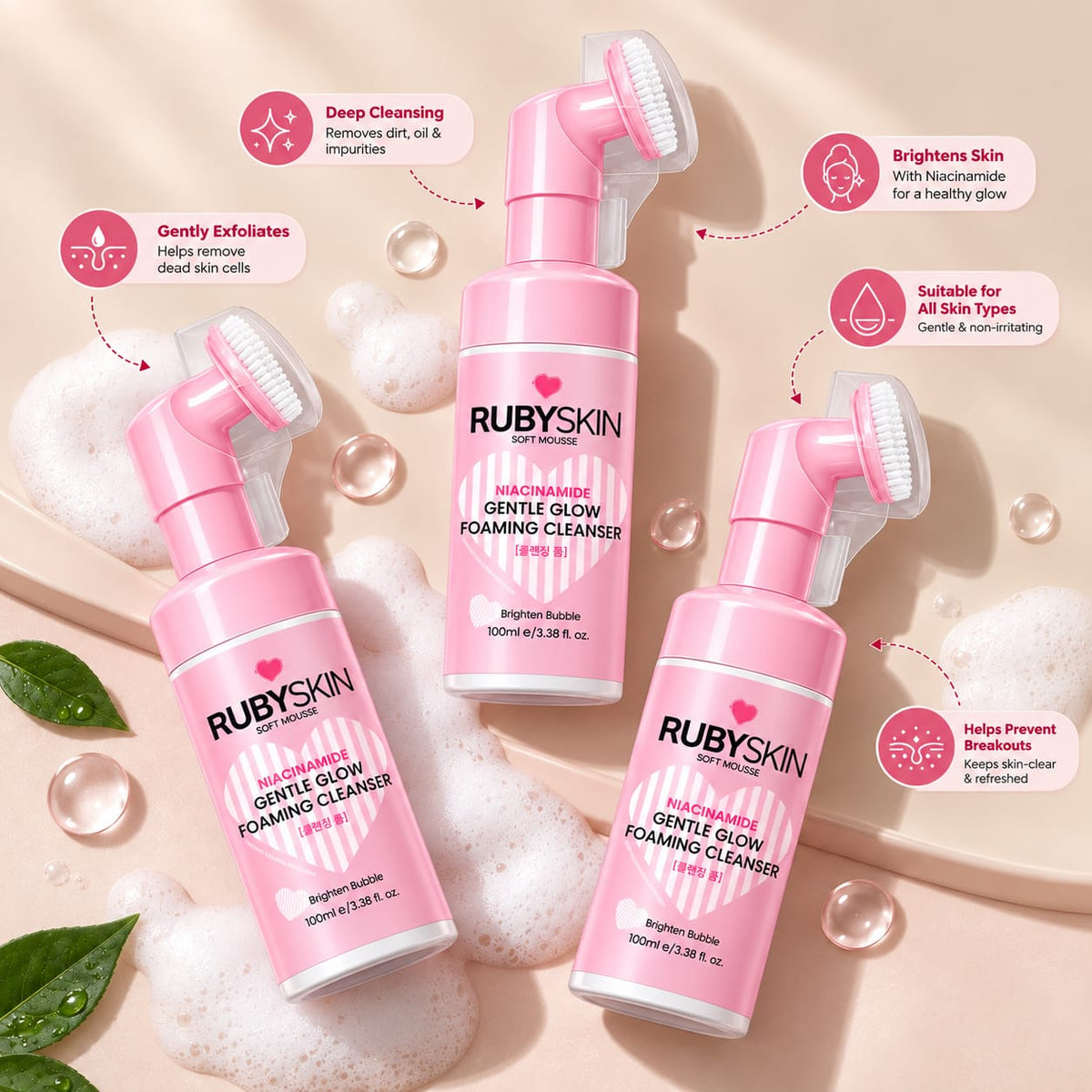 RubySkin Niacinamide Foaming Cleanser 100ml