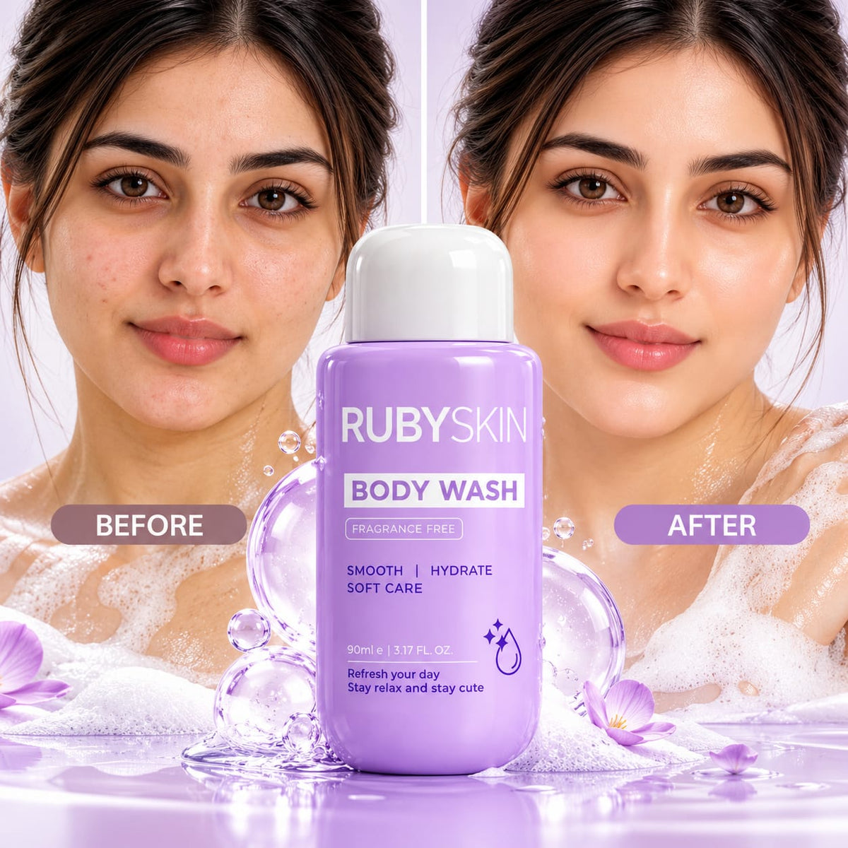 RubySkin Fragrance Free Body Wash 90ml