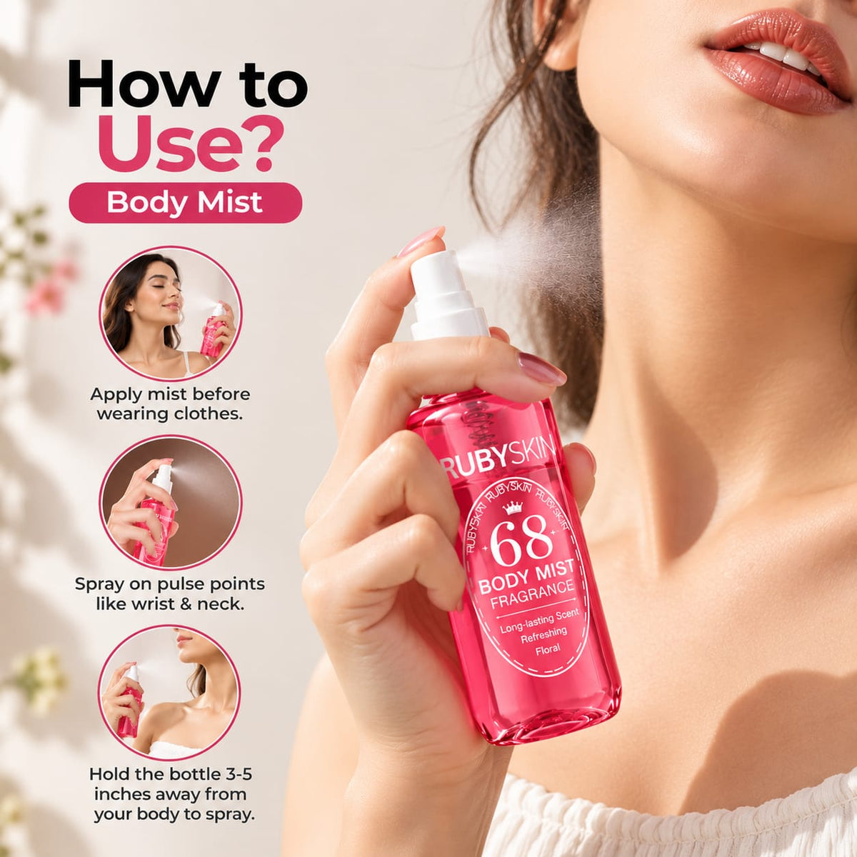 RubySkin 68 Floral Body Mist