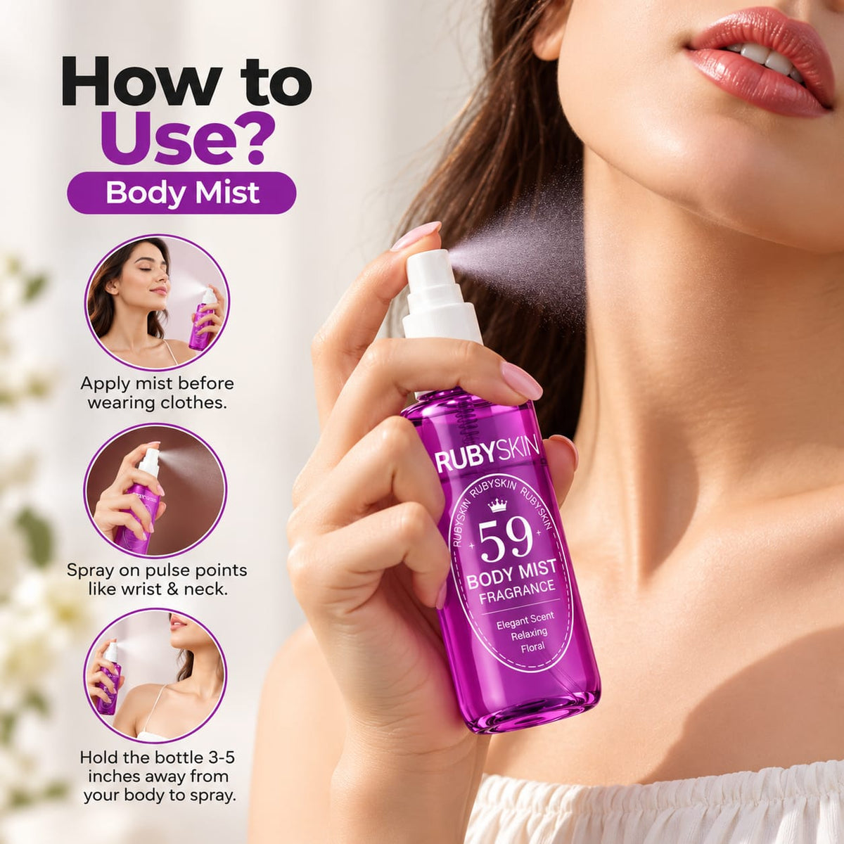 RubySkin 59 Floral Body Mist