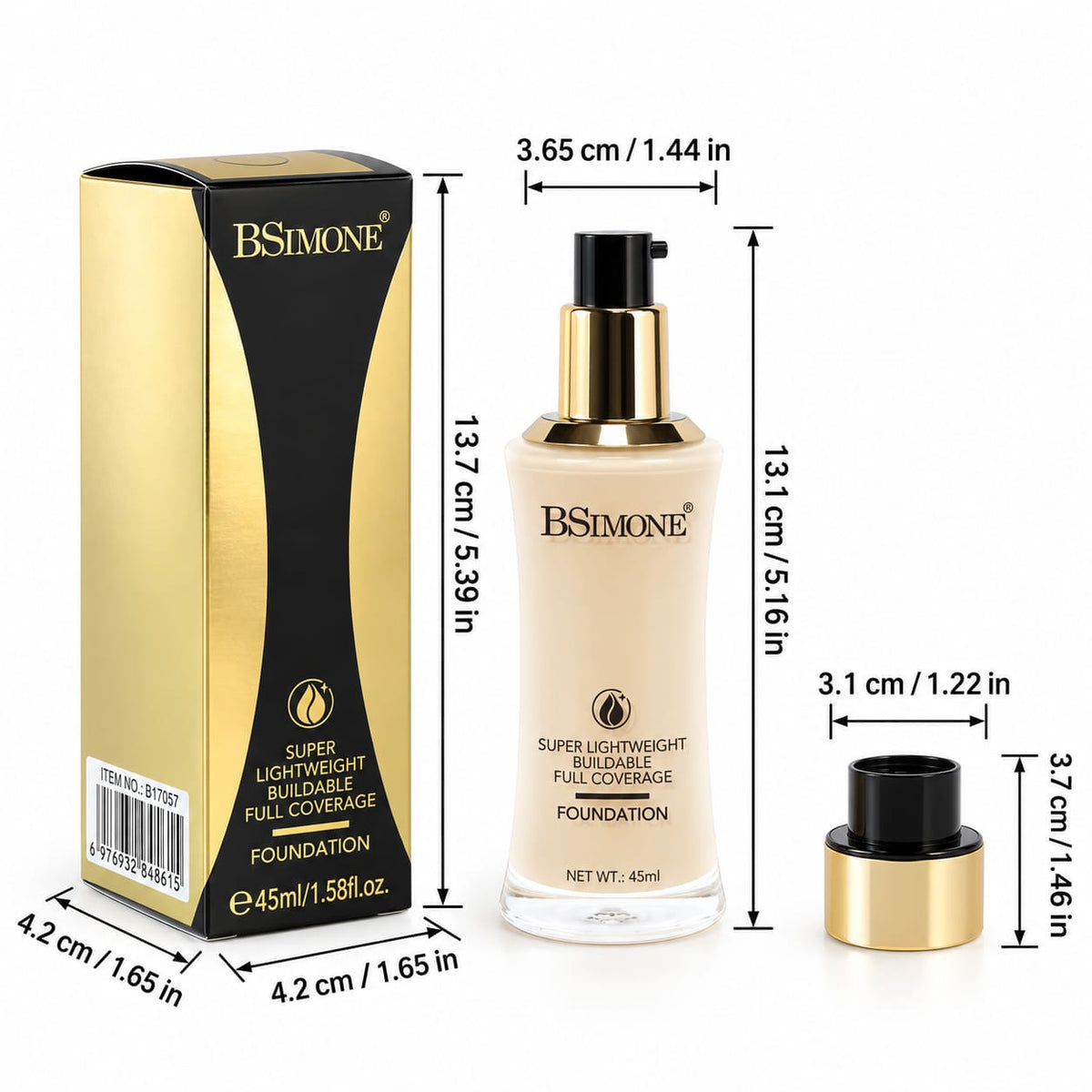 BSIMONE Full Coverage Foundation 45ml