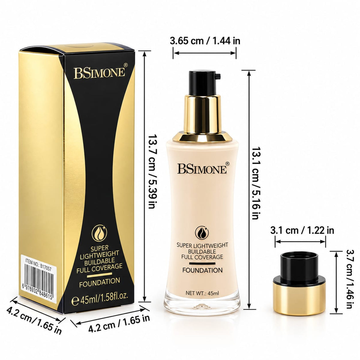 BSIMONE Full Coverage Foundation 45ml