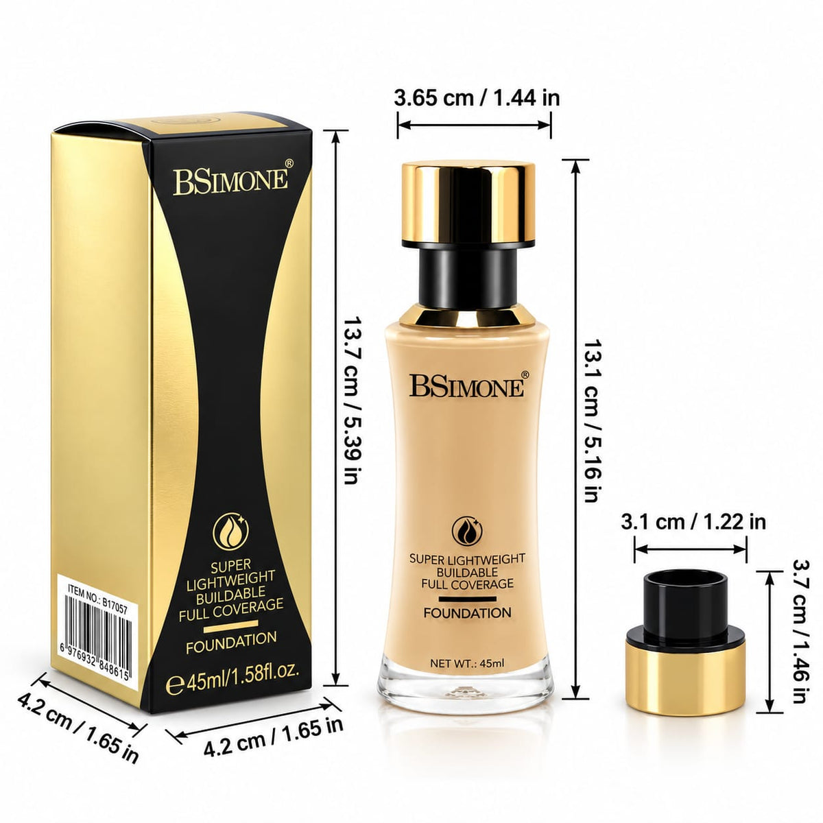 BSIMONE Full Coverage Foundation 45ml