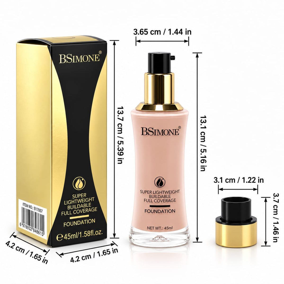 BSIMONE Full Coverage Foundation 45ml