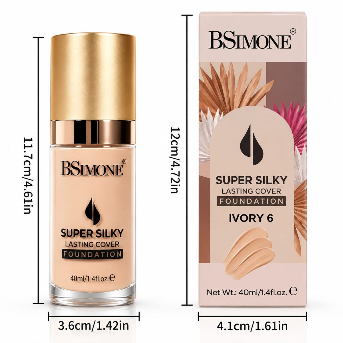 BSIMONE Super Silky Lasting Cover Foundation 40ml
