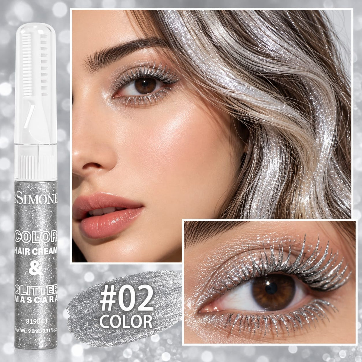 BSIMONE Glitter Mascara for Hair and Lashes