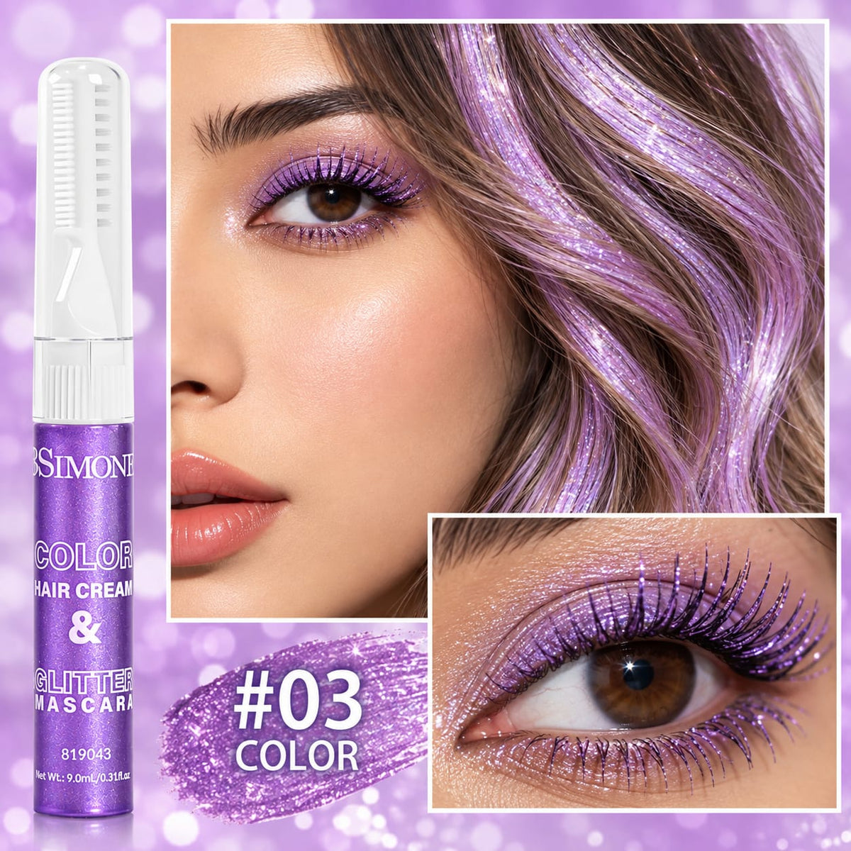 BSIMONE Glitter Mascara for Hair and Lashes